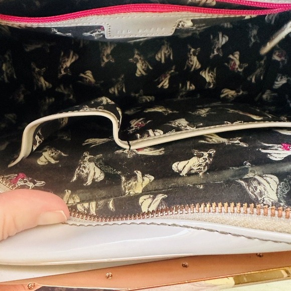 Ted Baker Embossed Patent Leather Tote Pale Pink Gold colored Hardware - Picture 11 of 13